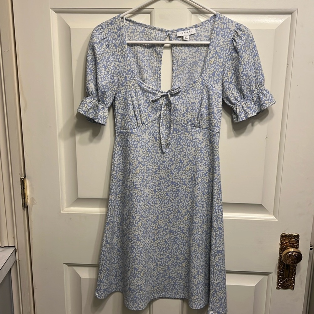 Topshop short sleeve blue dress. Womens size 4